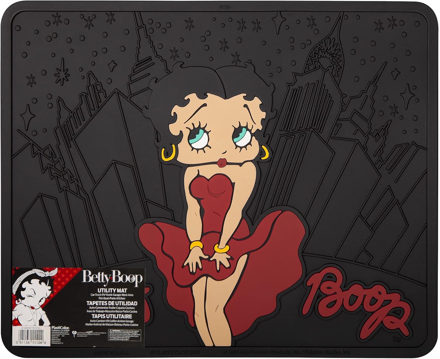 Plasticolor Rubber Rear Floor Mats - Betty Boop - NY New York City Sky Line - Pair