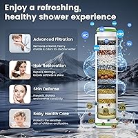 Vista 4 de Filtered Shower Head with Handheld, High Pressure 4 Spray Mode Showerhead with Filters, Water Softener Filter Beads for Hard Water with ON/OFF