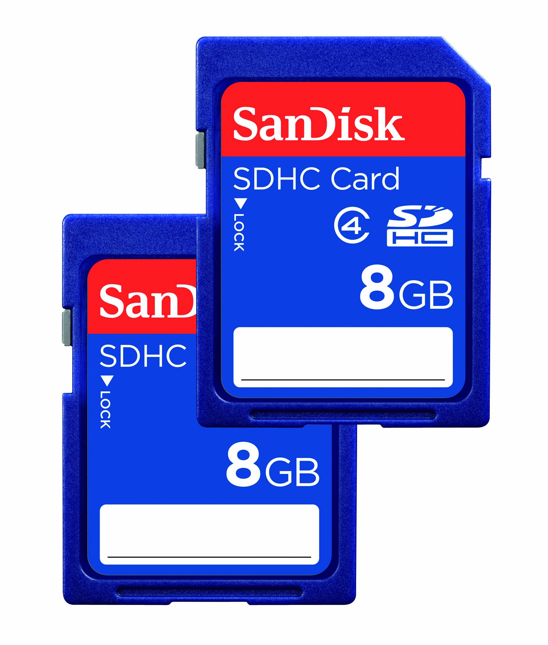 SanDisk Scheda di Memoria SDHC 8 GB, Classe 4, Confezione da 2 Pezzi