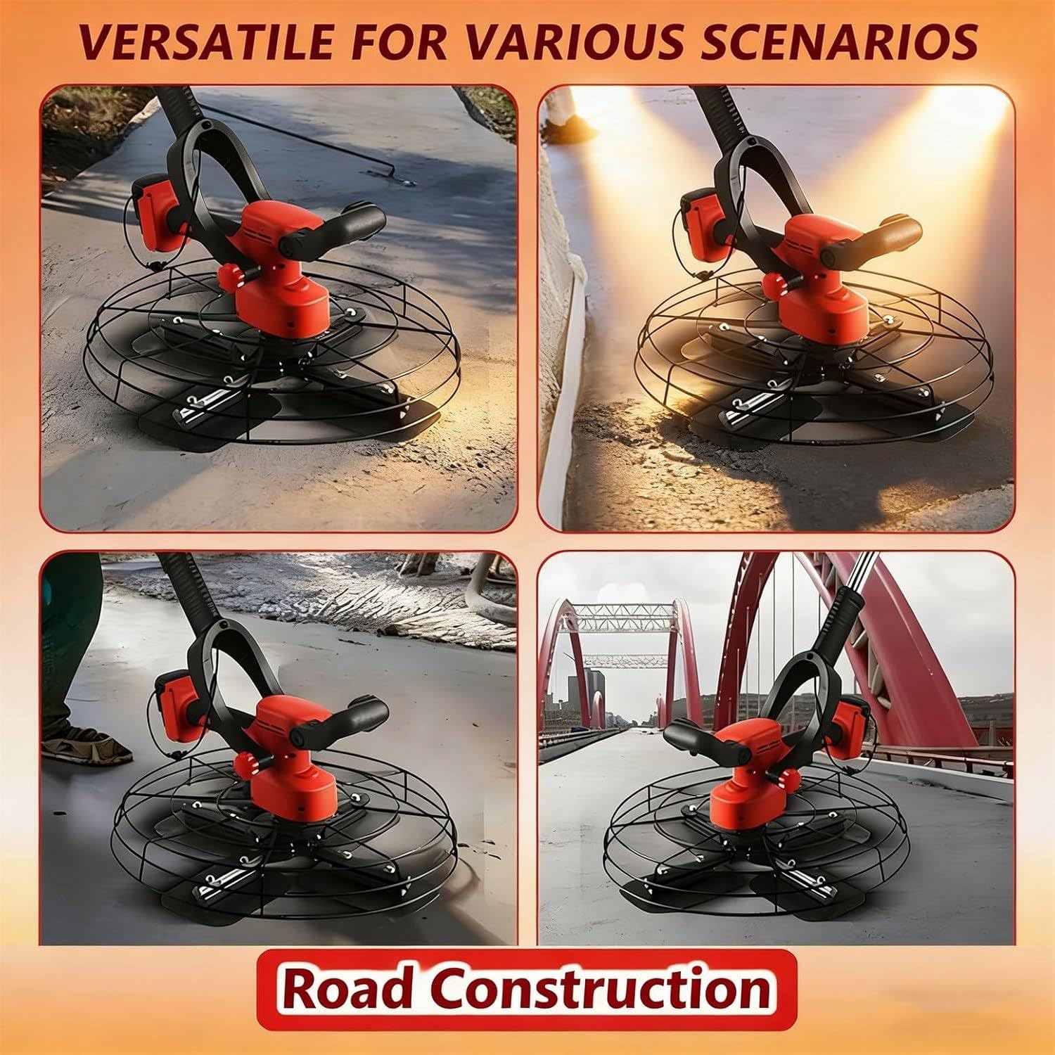 Talocheuse électrique Autotractée, 6 Vitesses Variables, Polisseuse Pour Le Lissage Des Murs, Double Alimentation, Avec 5 Types De Disques De Ponçage Et Une Rallonge Amovible De 130 Cm 30000mah