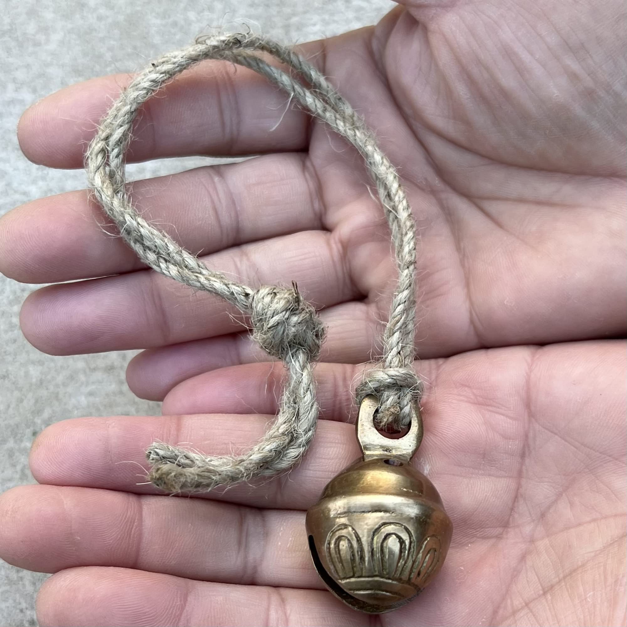 Bear Bell for Hiking, Brass Sleigh Bells, Dog Pet Training, Trail Bell, Brass Keychains (Lotus)