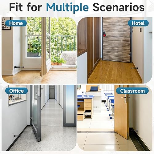 Miniatura 6 de 2 topes de puerta negro mate para pared, tope de puerta de resorte de 4.33 pulgadas para parte inferior de la puerta, tope de puerta de aluminio