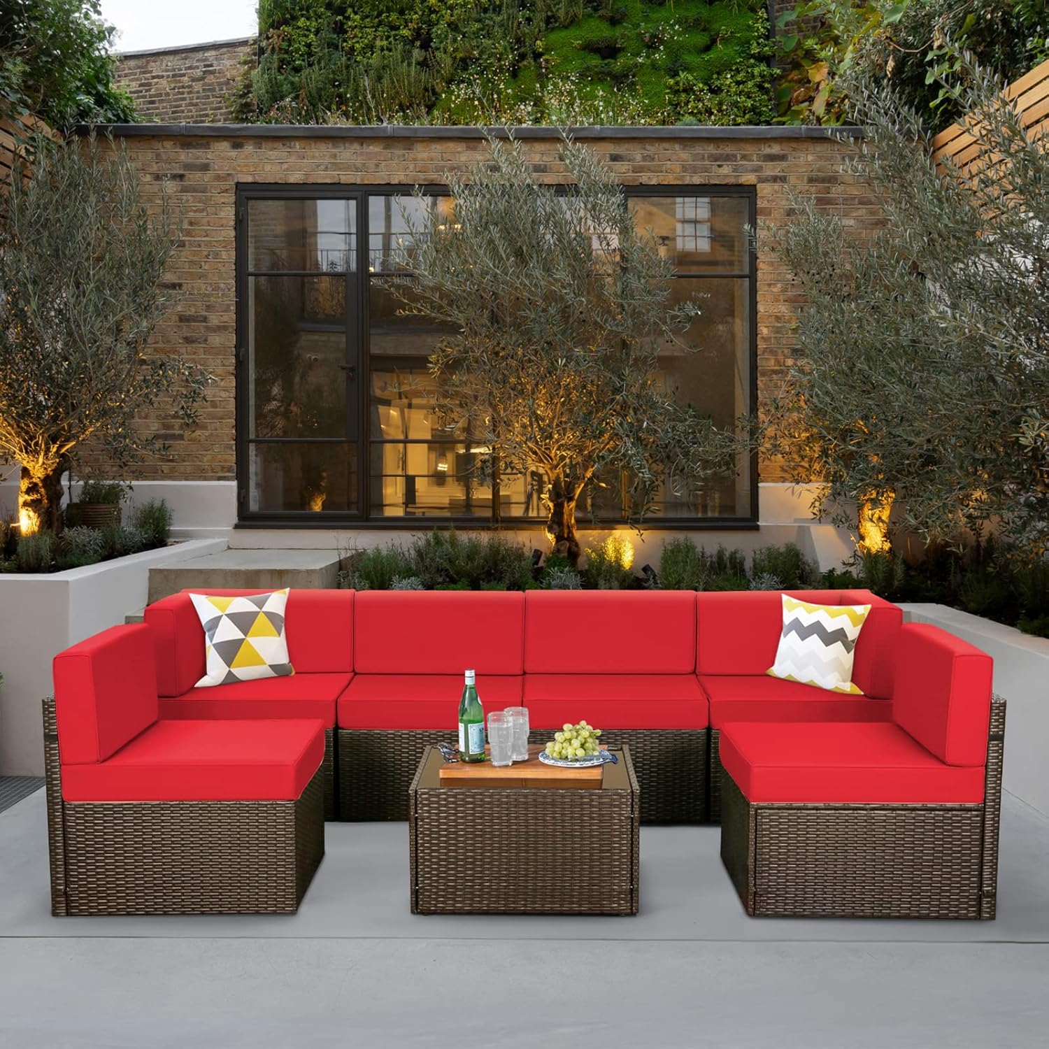 UMAX Outdoor Sectional Furniture Chair Set with Cushions
