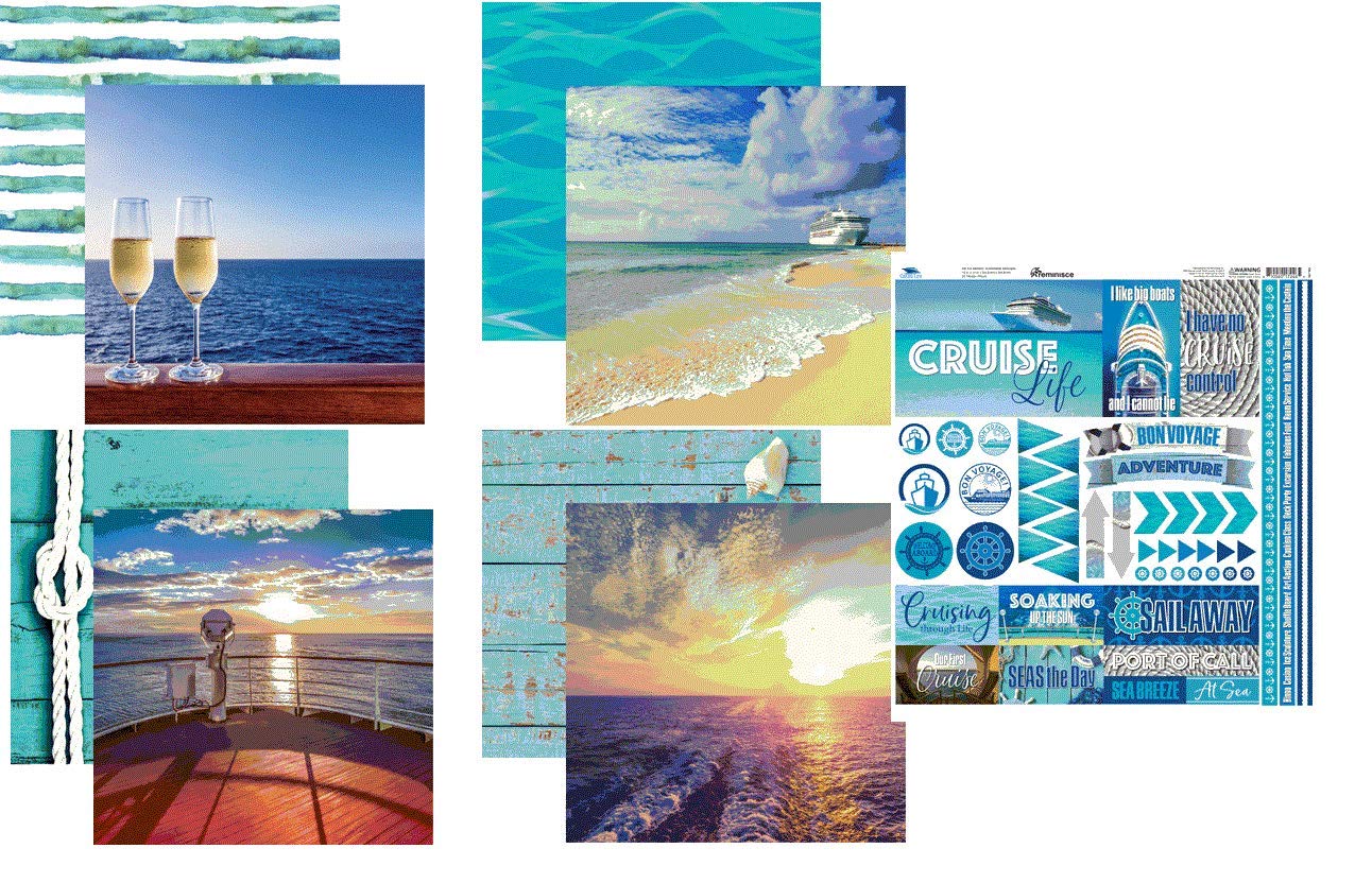 Cruise Stickers For Scrapbooking - Set Of 2 Sheets With Ships, Lighthouses & Nautical Themes