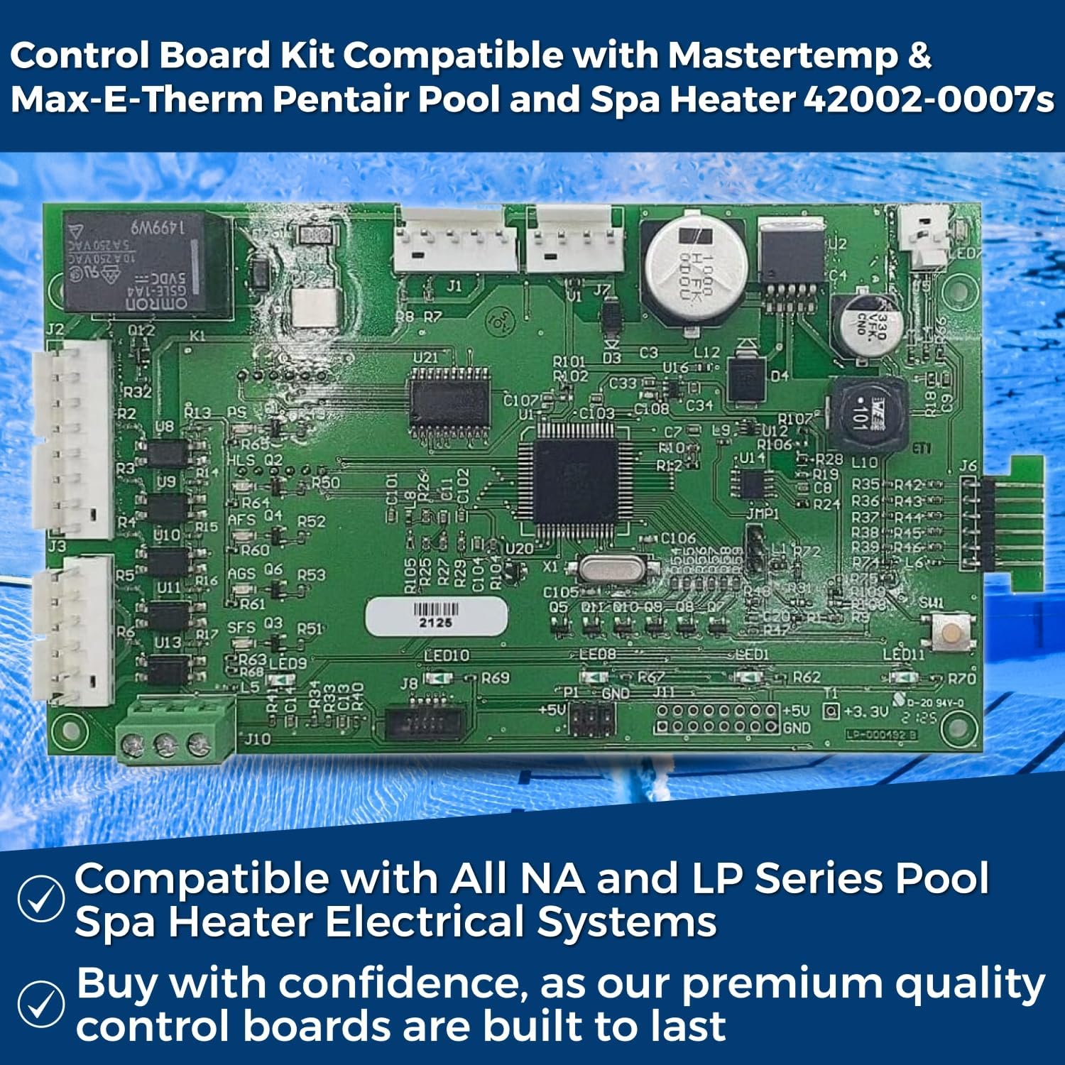 Swimables Control Board Kit Compatible with Mastertemp & Max-E-Therm Pentair Pool and Spa Heater 42002-0007s- Compatible with All NA and LP Series Pool/Spa Heater Electrical Systems - Made in USA
