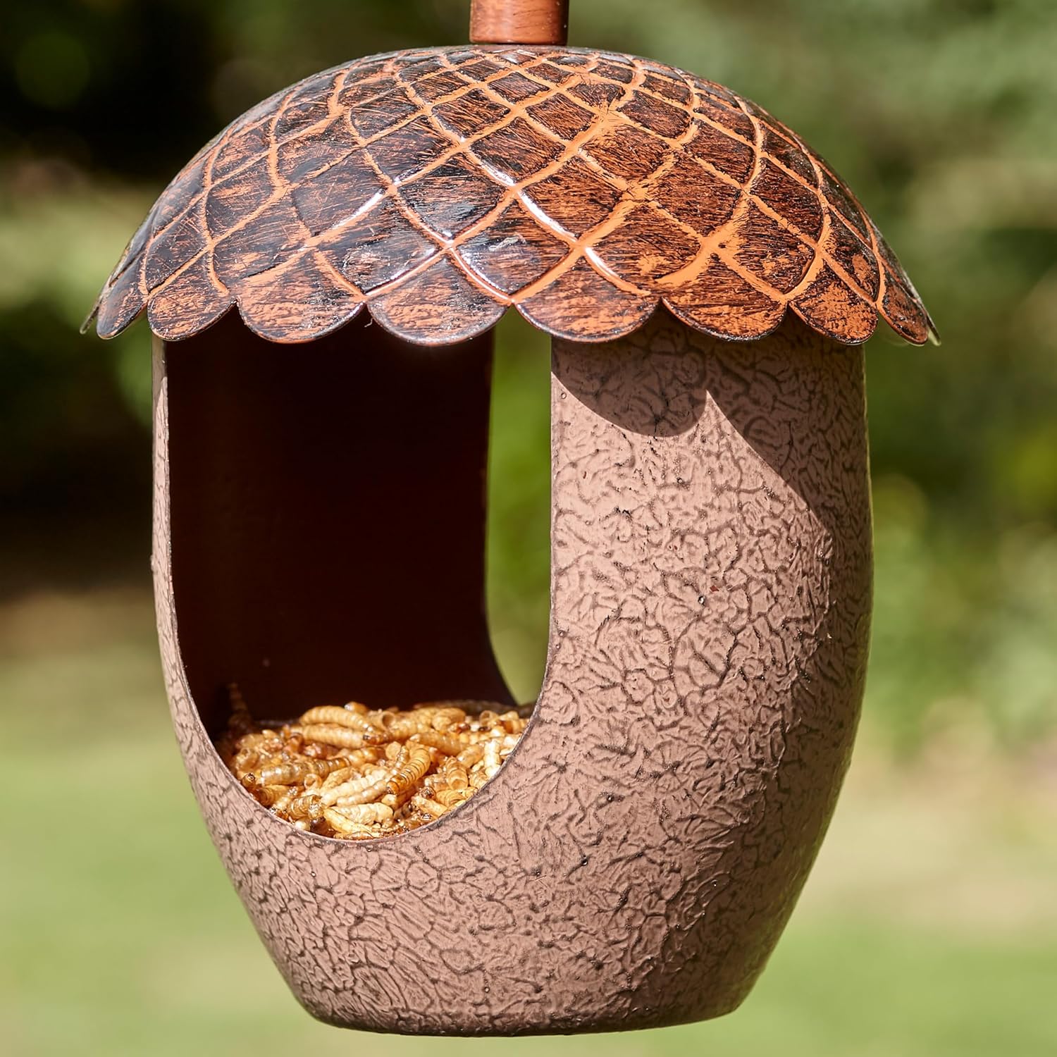 Peckish 60052109 Acorn Shaped Metal Bird Feeder, Brown, 18.0 cm*14.0 cm*14.0 cm