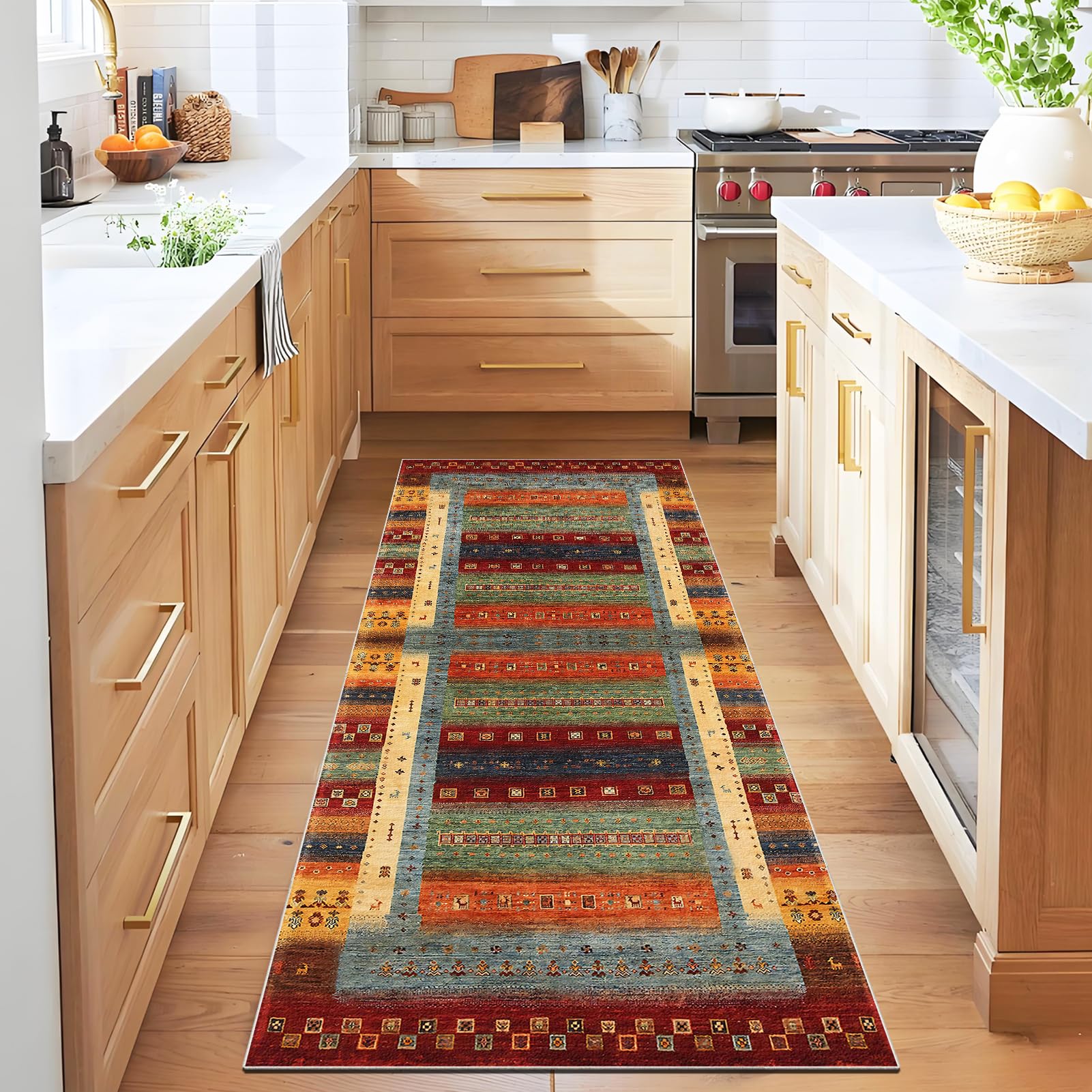 Qemgrste XX-00690 Non Slip Runner Rugs For Hallway 40 X 130 Cm Washable Kitchen Runner Rug Carpet Runner, Hall Runner Carpet Narrow Rug, Heavy Duty Runner Mat, Hallway Runner Rug Kitchen Mats, Entrance Rug Runner