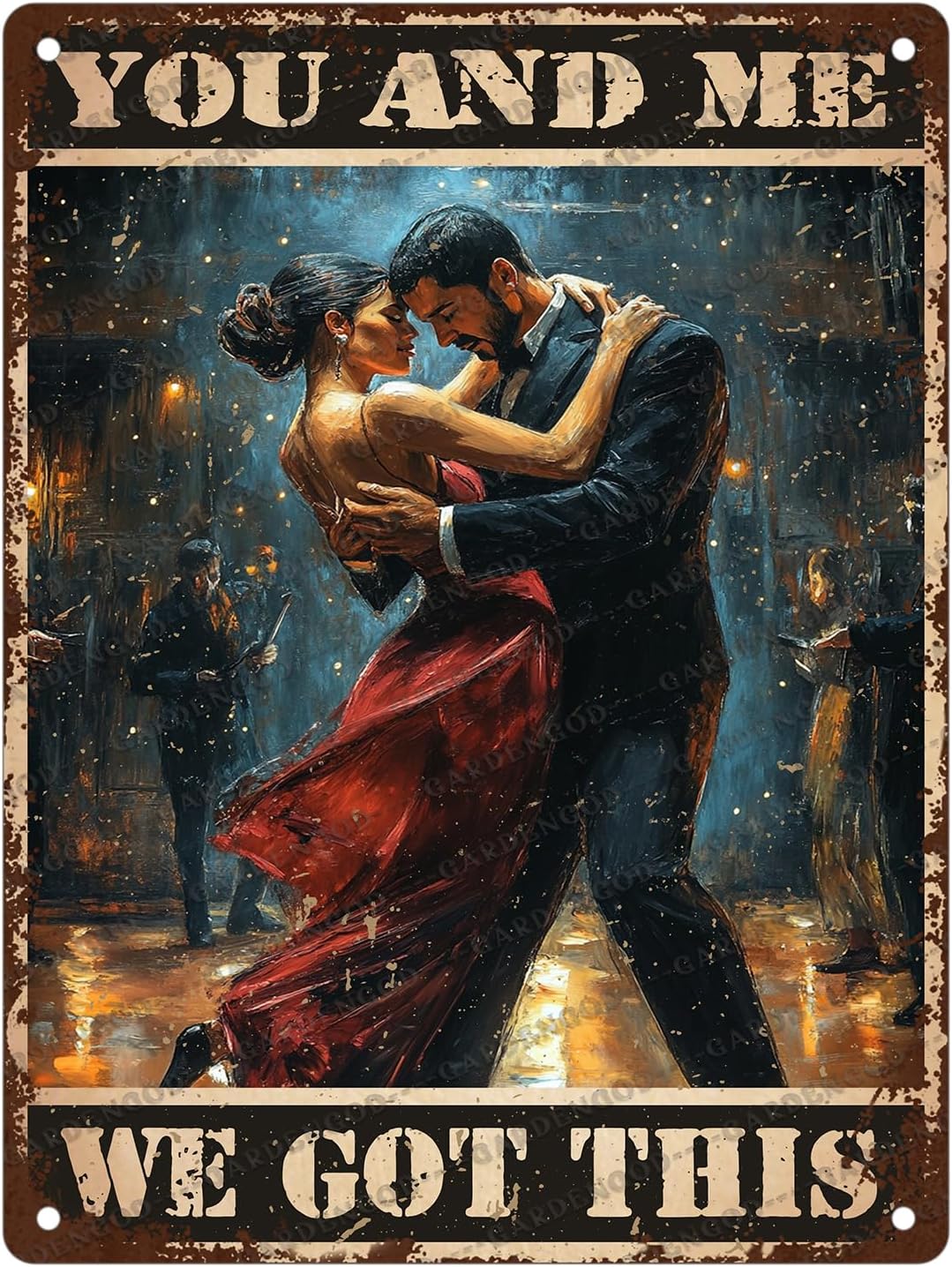 Vintage Metal Sign Dancing You And Mewe Got This Metal Poster Home Kitchen Garden Bathroom Garage Aluminium Sign Art Wall Decor Plaque 16x12 Inch