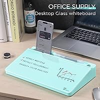 Vista 126 de TOWON Desktop Glass Whiteboard with Basic Calculator, 12 Digit LCD Display, Desk Organizers with Accessories for Office, Home, School Supplies