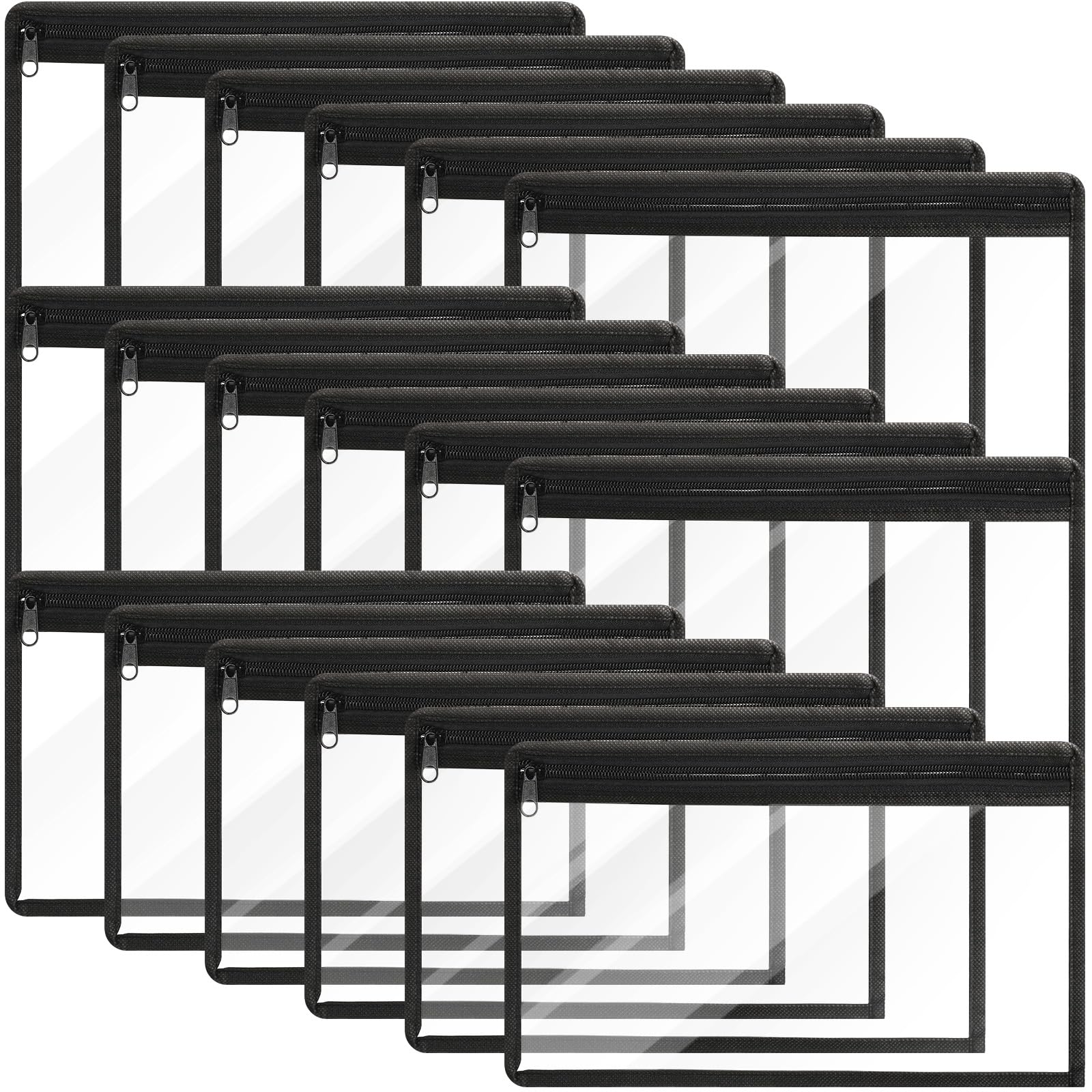 Ireer Paquete de 18 Bolsas Transparentes de PVC con Cremallera, 11.5 x 7 Pulgadas, Bolsas de Almacenamiento Multiusos para organizar cosméticos de Viaje, Documentos, Archivos, Suministros de Oficina