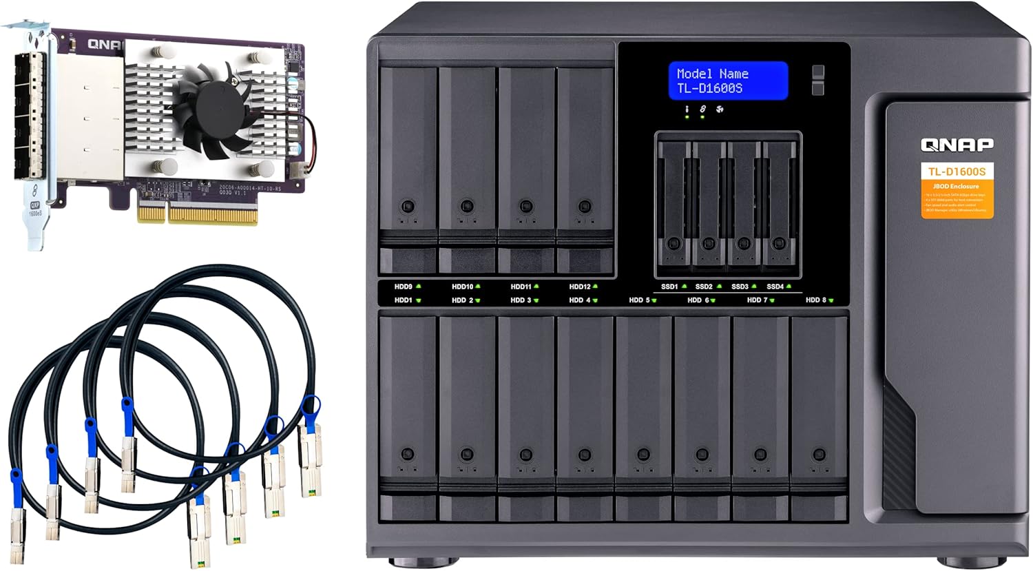 Qnap キューナップ Tl D1600s 16ベイ Mini Sas Sff 80 接続jbodストレージエンクロージャー Windows対応 接続用拡張カード付属 メール便無料