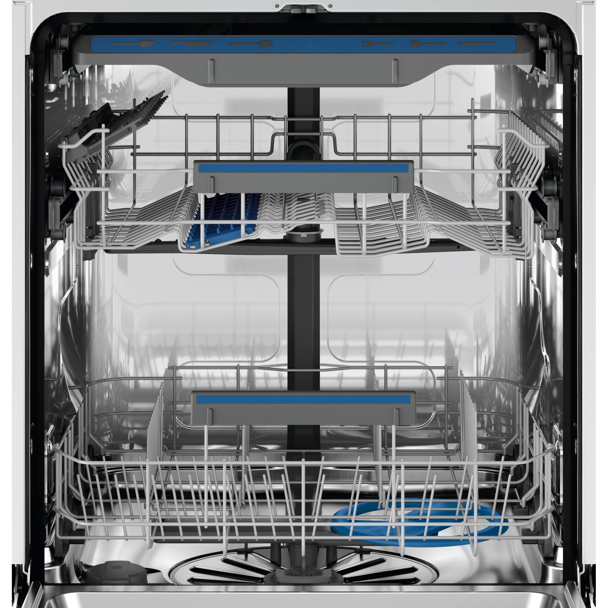 Electrolux ESS68400SX Lavastoviglie Libera Installazione, 14 Coperti, Serie 600 SatelliteClean, Cassetto Posate MaxiFlex, AirDry, ExtraHygiene, SoftSpikes, 850x598x622 mm, Classe C, Acciaio Inox