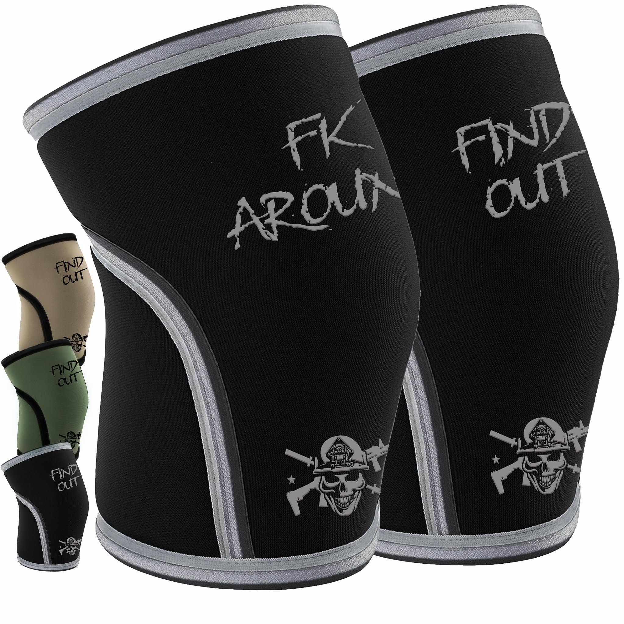 Photo 1 of Knee Sleeves for Weightlifting & Powerlifting (7mm Pair) For Men & Women - Knee Wraps for Weight Lifting, Squats, Fitness, Gym Workout, Crossfit - Knee Compression Sleeve Support (X-Large - Black) X-Large Find Out - Black