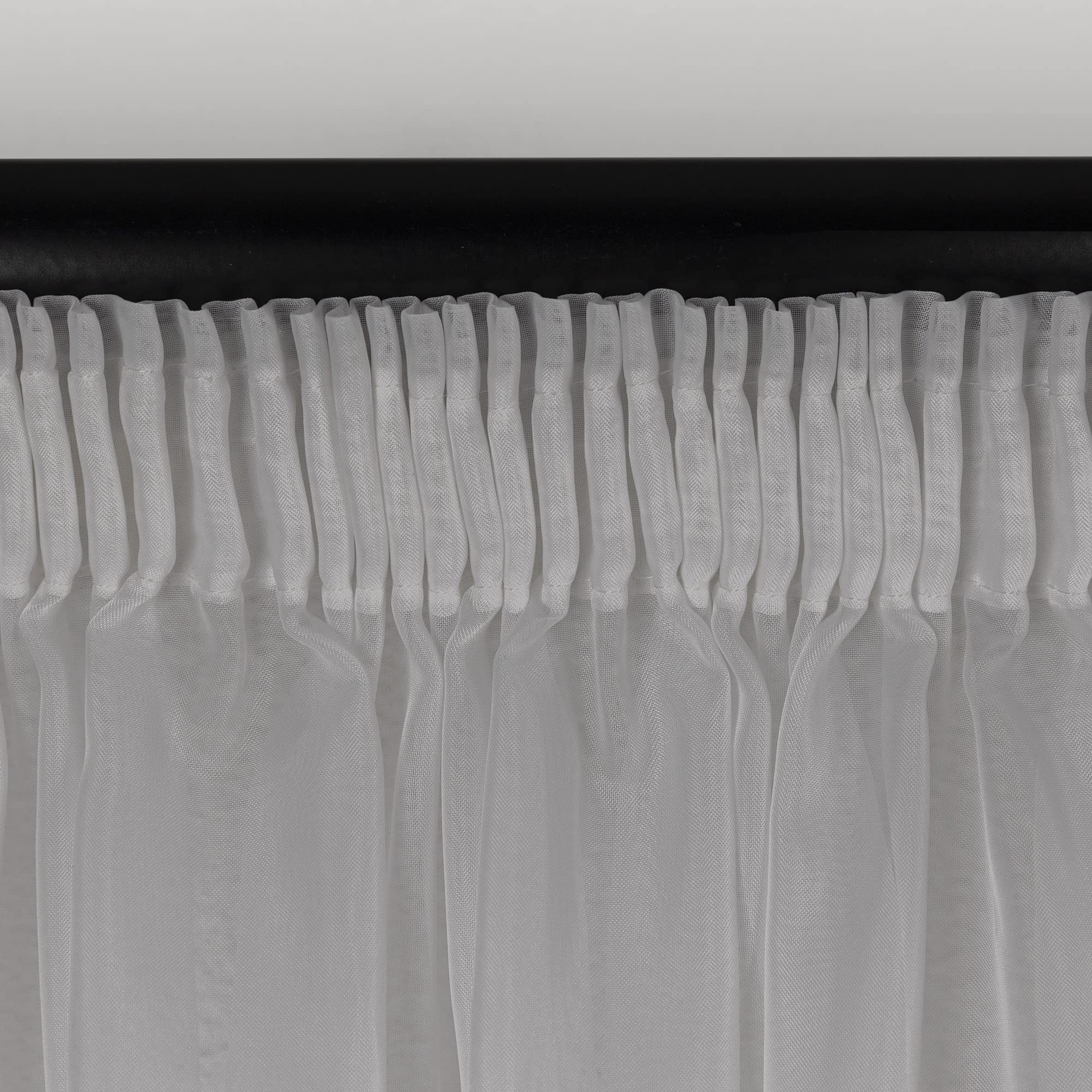 Voilage blanc semi-transparent avec galon fronceur et finition bande de plomb, aéré, moderne et durable pour n'importe quelle fenêtre, rideaux et systèmes de rideaux en ligne (210 x 200 cm (H x l)