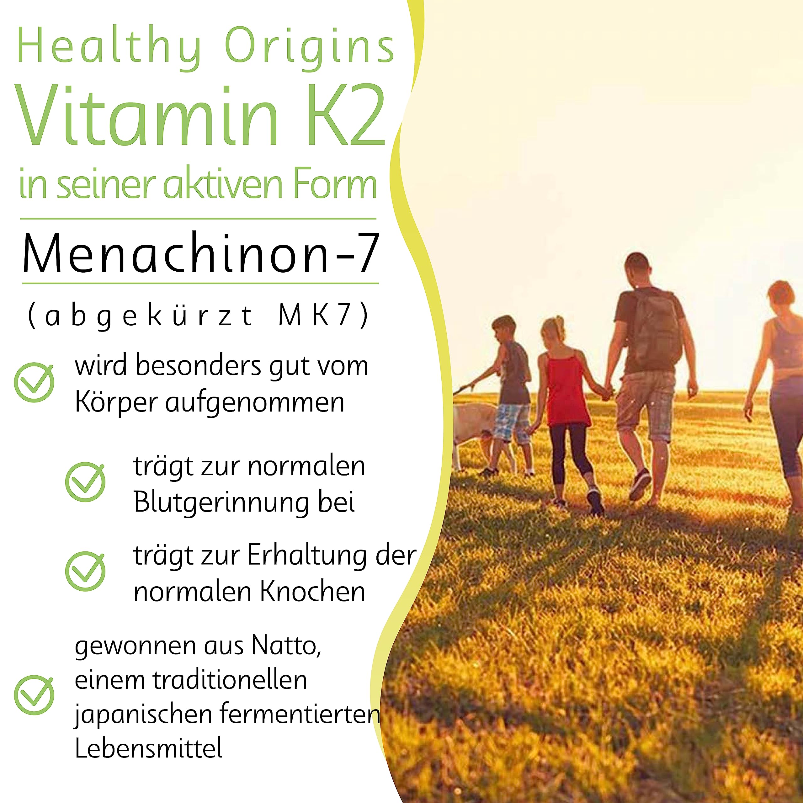 Healthy Origins, Vitamin K2 als MK7, 180 vegetarische Softgels, 100mcg Vitamin K2 je Dosis, Glutenfrei, GMO frei, Geschmacksneutral