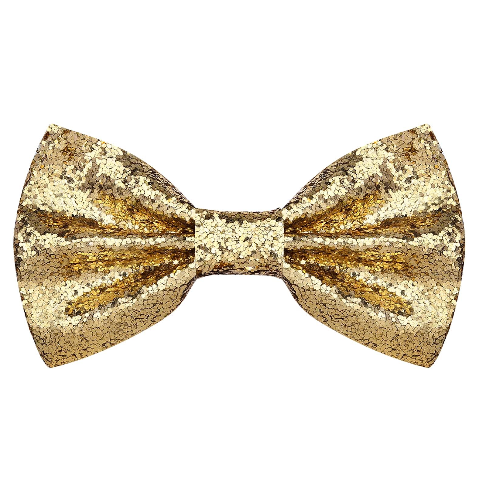 Glitter Sequin Bow Tie, Sparkly Pre-tied Bow Tie for Men Novelty Bowite for Cocktail Hen Wedding Party Costume Fancy Dress