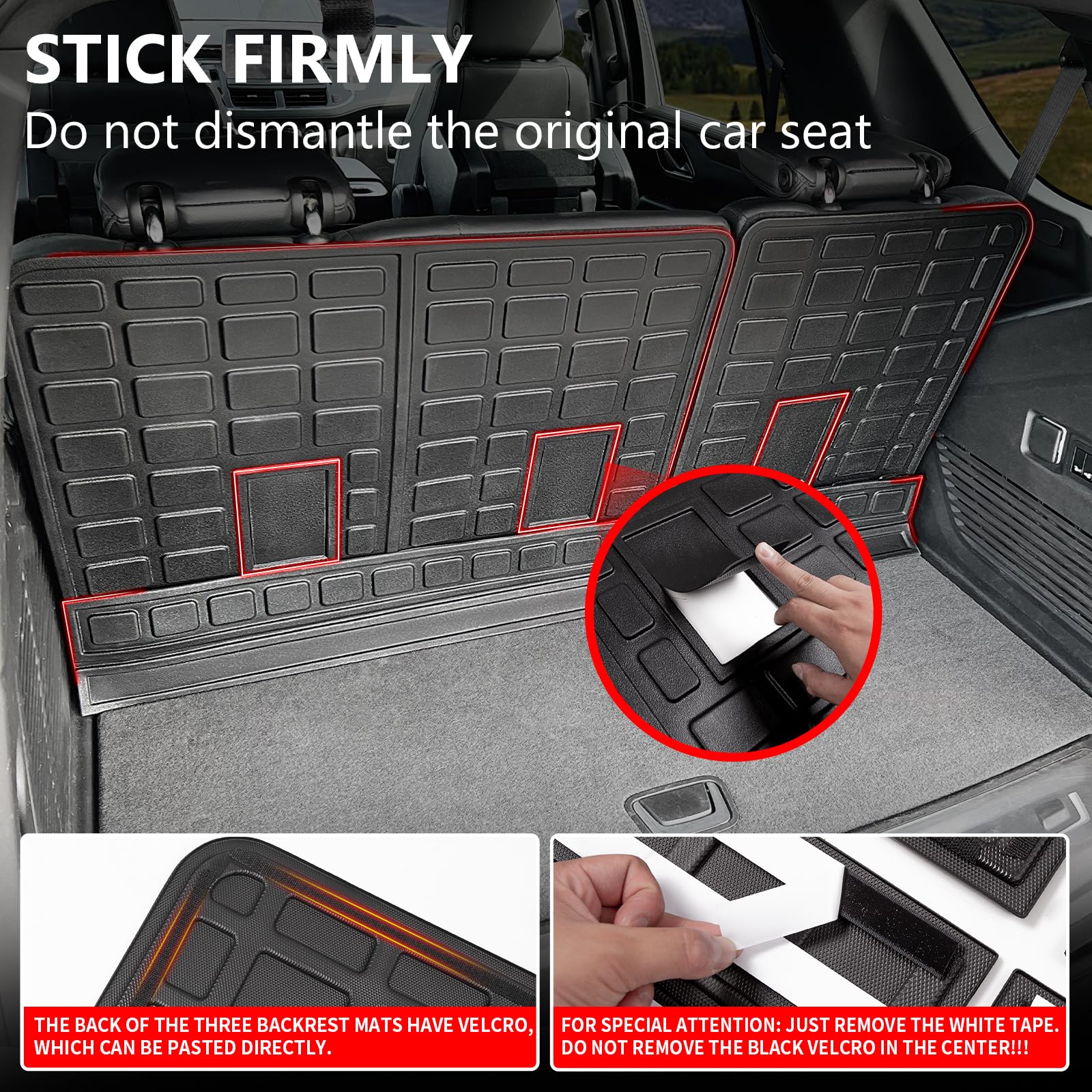 powoq Fit 2021-2023 Chevy Tahoe/GMC Yukon Trunk Mat TPE Cargo Liner Rear Backrest Mat All Season Protection Cargo Mat for 2021 2022 2023 Chevy Tahoe/GMC Yukon Accessories (Trunk Mat+Backrest Mat)