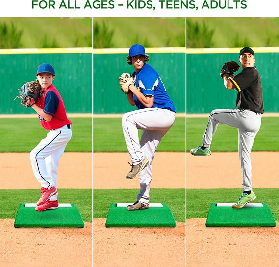 ZivPlay Portable Pitching Mound for Baseball Pitchers Mound with Pitching Rubber Anti-Fade Synthetic Turf Anti-Slip Base Backyard Practice Mound for Youth & Adult Pitchers 30 in Length 4 in Height