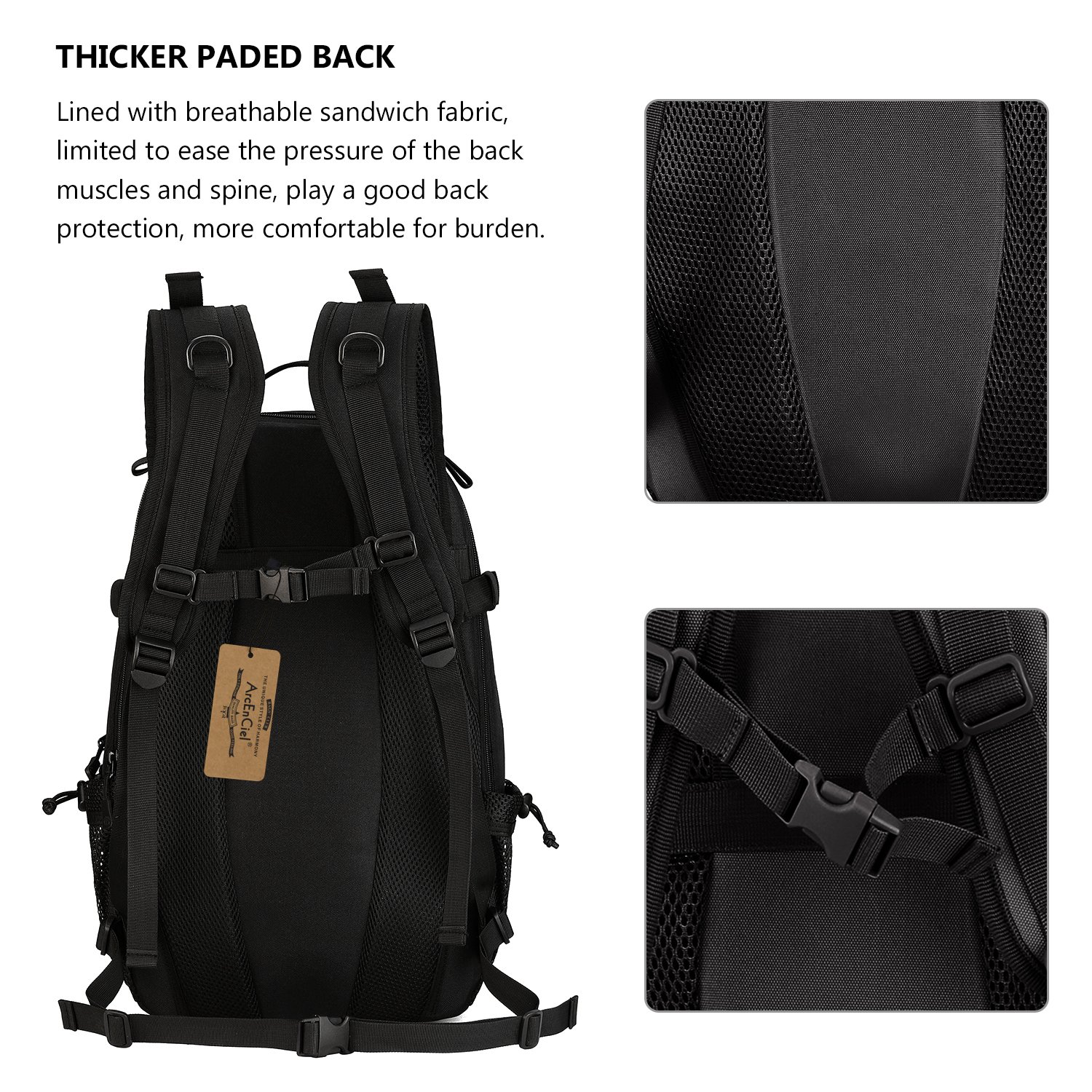 ArcEnCiel Motorcycle Backpack Tactical Military Molle Gym Badminton Bag