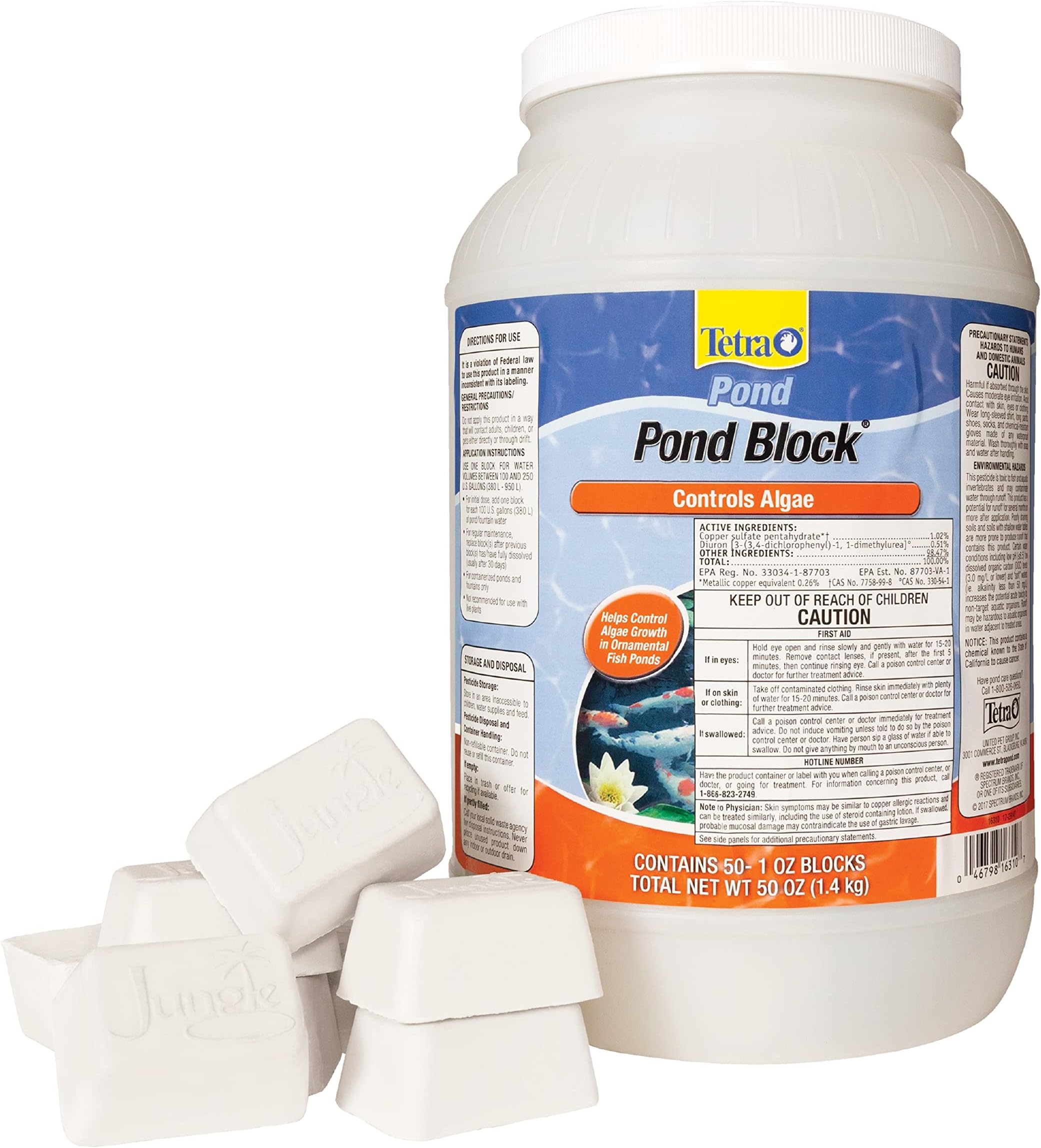 Jungle PB060-50 Pond Block Algae Control Bulk Jar, 50-Pack