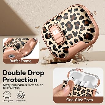 for AirPods Pro 3 Case 2025 with Safety Lock - Leopard Print