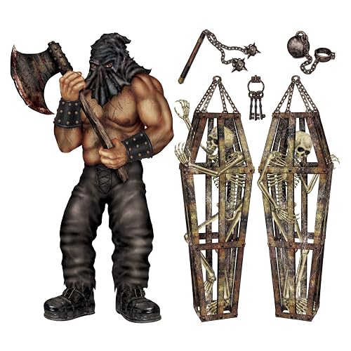 Beistle Executioner and Skeleton Props, 2 Sheets of Printed Images