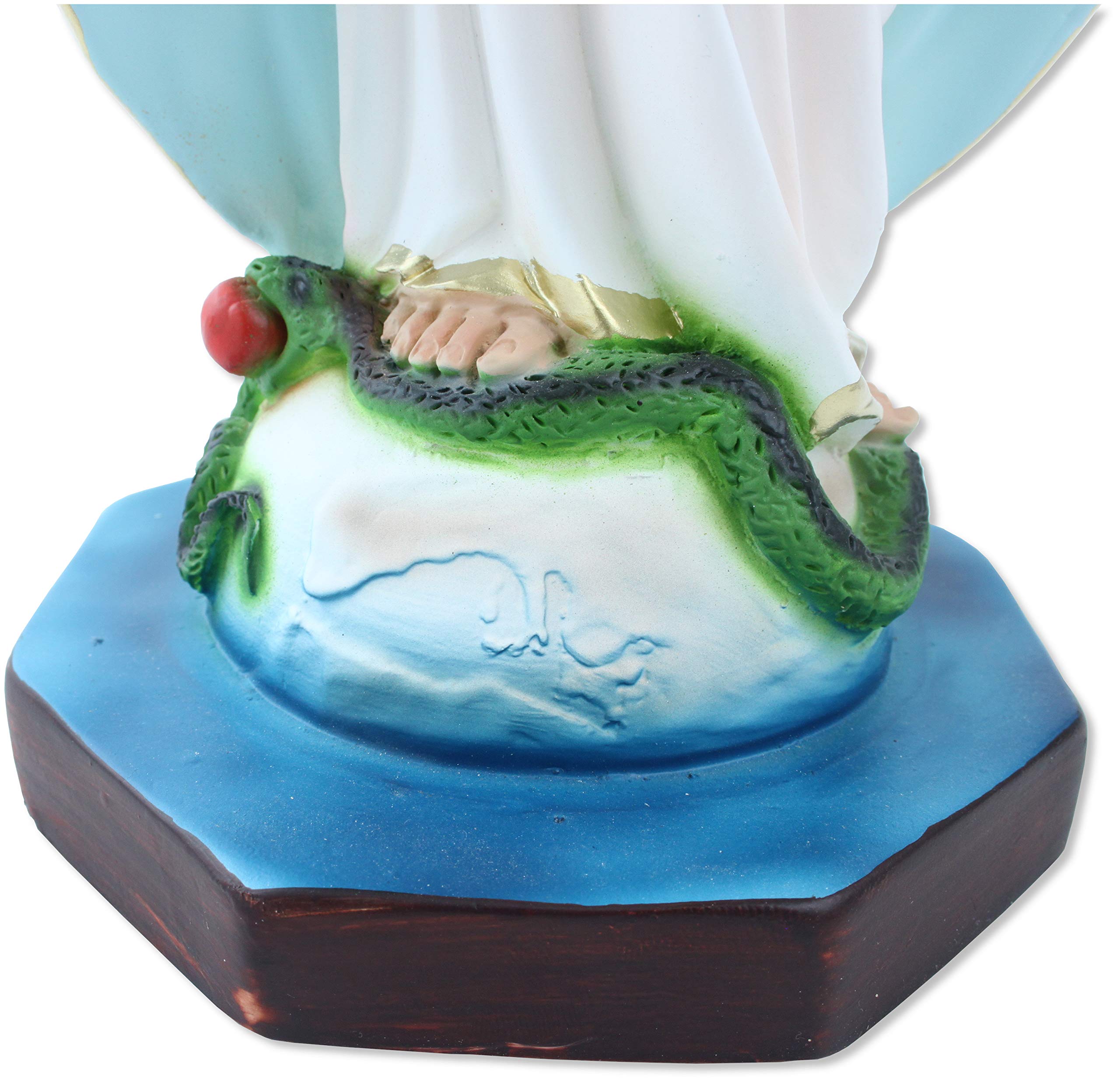 Proposte Religiose Statua della Madonna Immacolata o Miracolosa in Resina. Altezza cm 40. Dipinta a Mano.