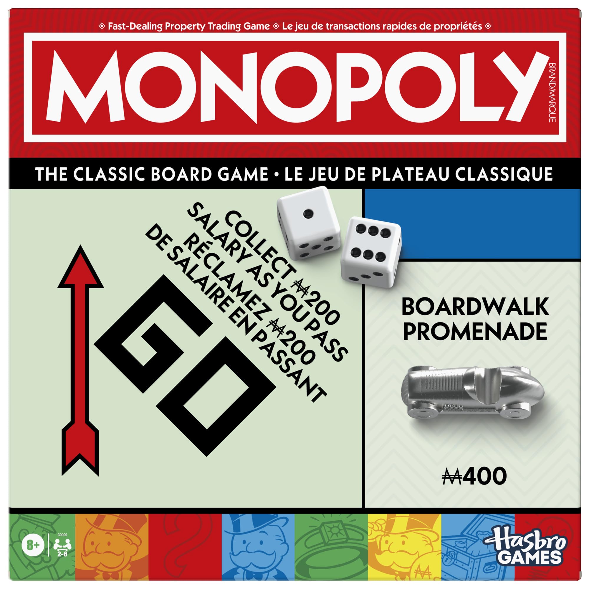MONOPOLY　英語版 Monopoly Classic Game with Upgraded Tokens and Storage Tray