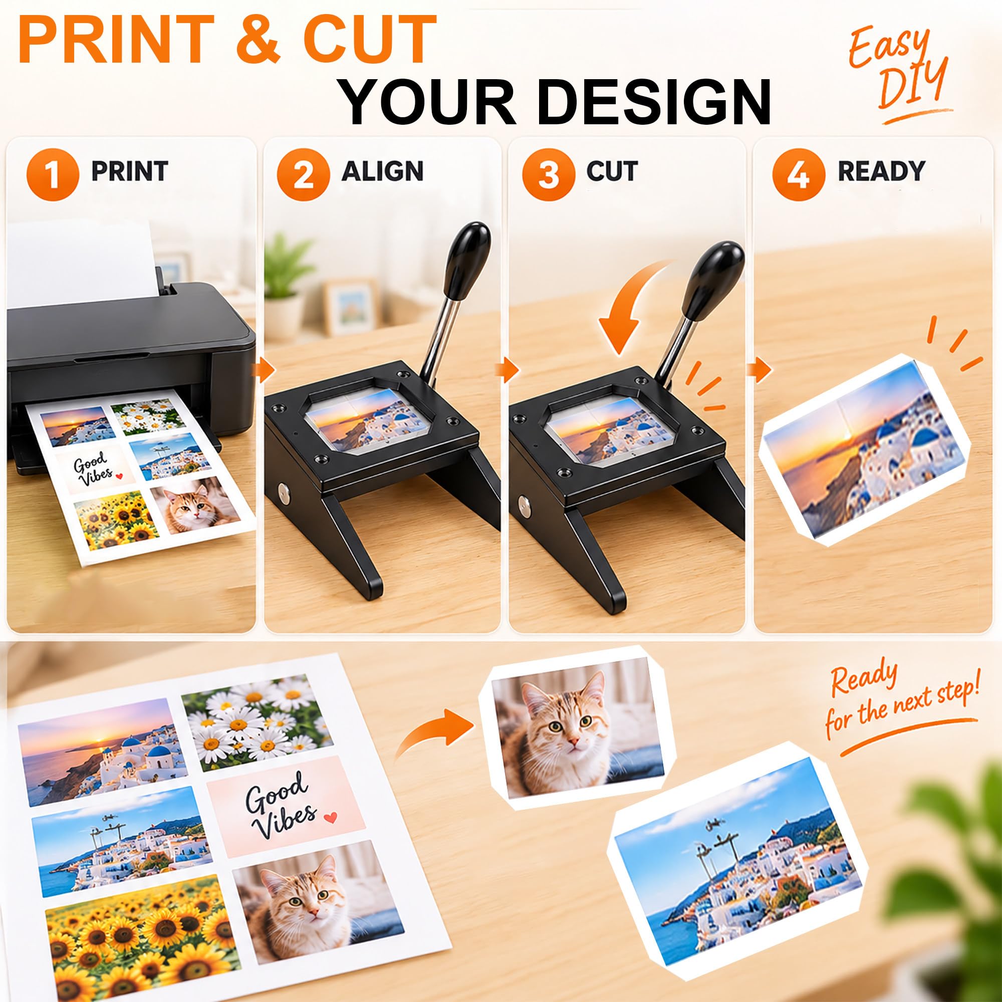 Kit para Imanes Fotográficos 3,54 x 2,56 in con Cortador y Prensa A
