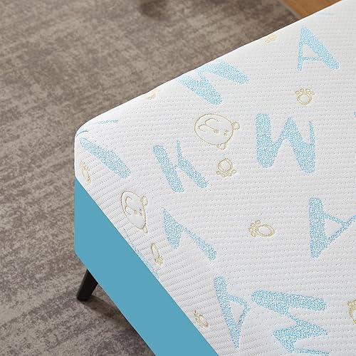 Colchón individual de 5 pulgadas para niños, funda extraíble lavable de espuma viscoelástica de sensación media, cama en una caja, certificado
