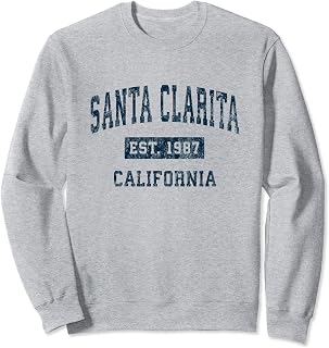 Santa Clarita California CA Vintage Sports Design Navy Print Sweatshirt