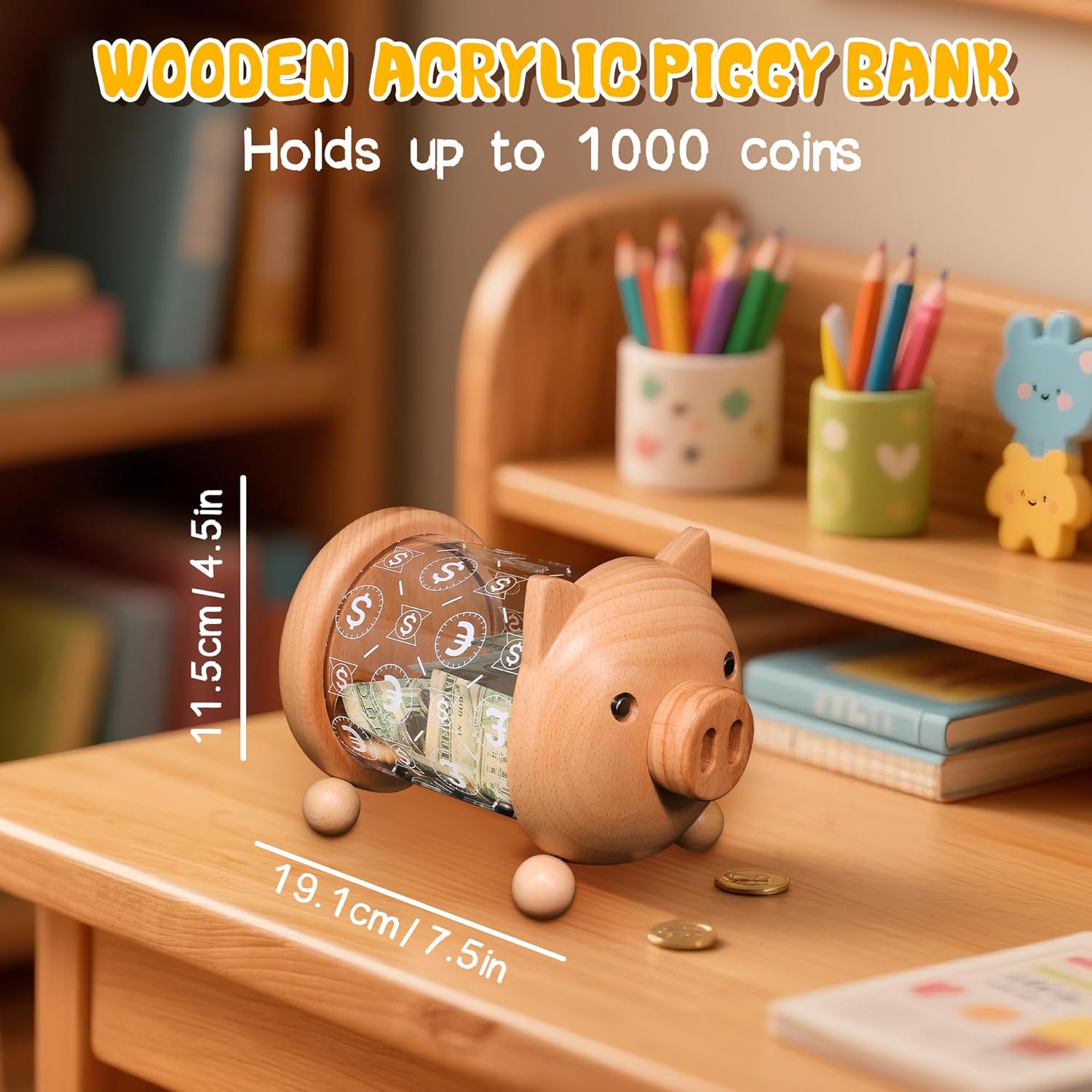 100均 楽器、手芸、コレクション A+ (アクセントプラス) 確実に貯まる貯金箱 硬貨用 貯金 A+ (アクセントプラス) 確実に貯まる貯金箱  硬貨用 貯金箱 500円玉 100円 50円 5円 サイコロ貯金箱 コイン インテリア おしゃれ かわいい 木製 アンモナイト光る貯金箱 LEDライト  ...