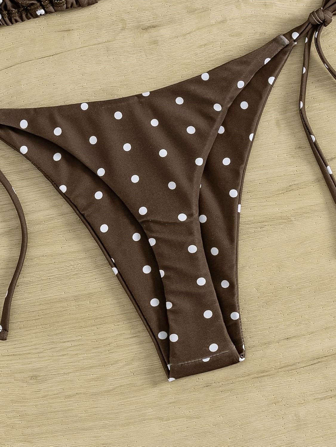 Tainehs Women's Sexy Halter Thong Bikini Tie Two Sides Bottom Triangle Bikini Swimsuits