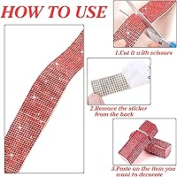 Vista 6 de 10 rollos de cinta de diamantes de imitación de 10 colores autoadhesiva para manualidades, con diamantes de imitación de 0.079 pulgadas
