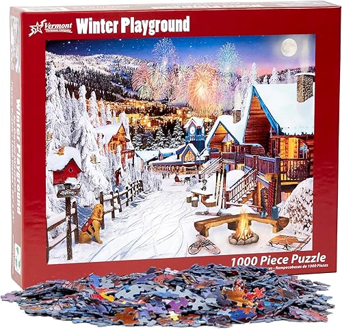 Miniatura 3 de Vermont Christmas Company Rompecabezas de 1000 piezas para parque infantil de invierno