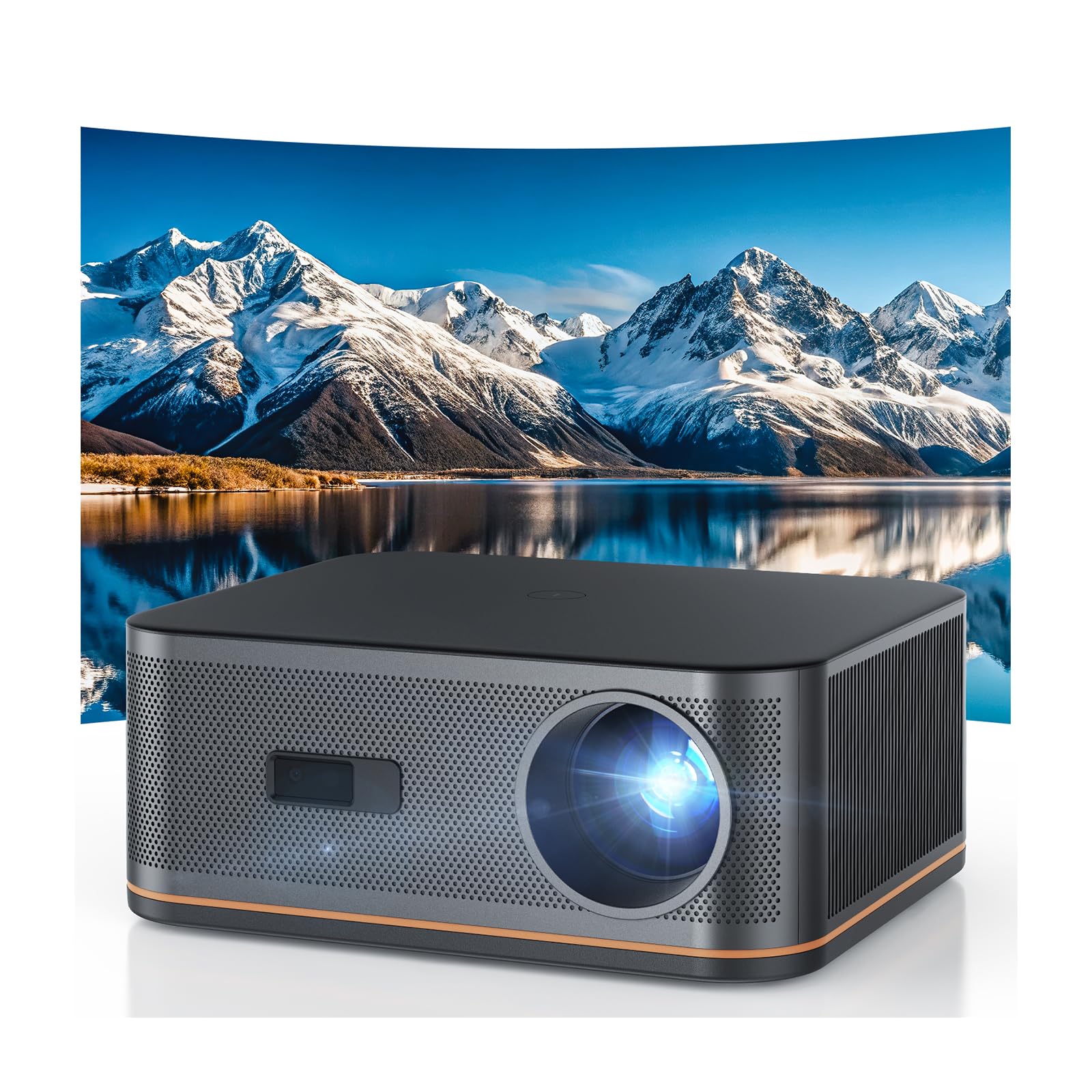 Proiettore 4k【1500ANSI/Auto Focus/Keystone】HAPPRUN AI Evita Ostacoli Videoproiettore TV, WiFi 6 & Bluetooth 5.2 Projector 300'' con 50% Zoom Home Cinema per Telefono/TV Stick/PS5/PC