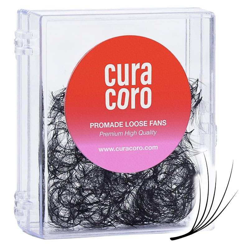 CURACORO Camellia Promade Fans de Cílios 8D, Curvatura D, 0,05, 9–11–13 mm