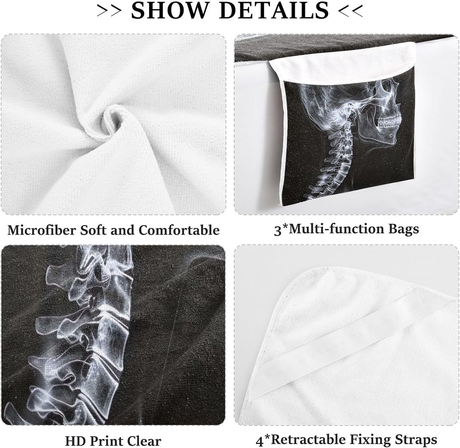 FRMG Skull Skeleton Patio Chaise Lounge Covers Beach Chair Cover Beach Chair Towel Lounge Chair Towel Cover A0900585a
