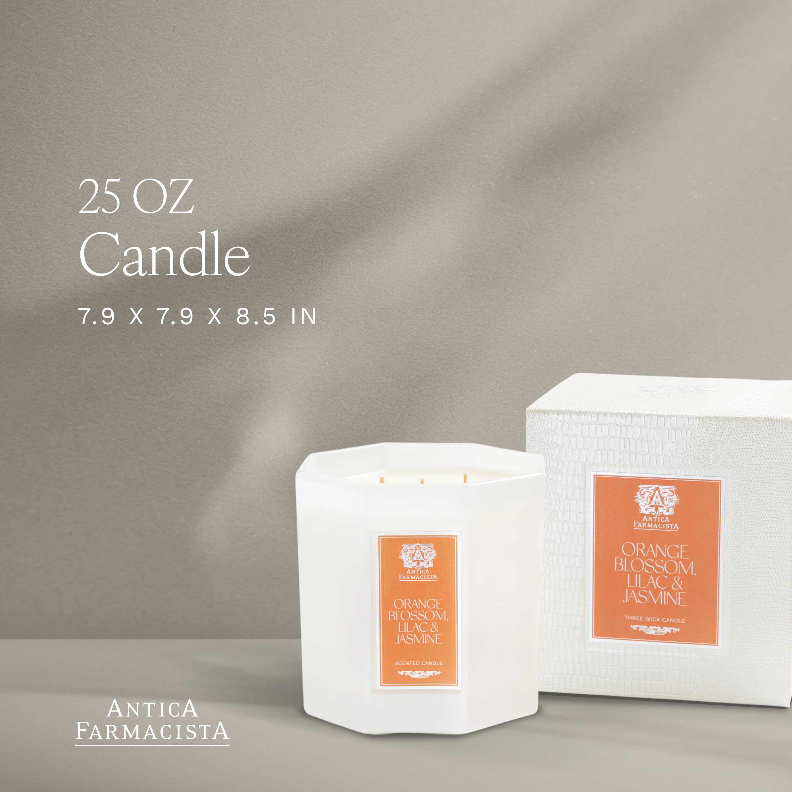 Antica Farmacista Vela de gran tamaño de flor de naranja de 3 mechas, vela perfumada de alta calidad, regalo para mujeres y hombres, hermosa vela decorativa, velas de gran tamaño de 3 mechas, flor de