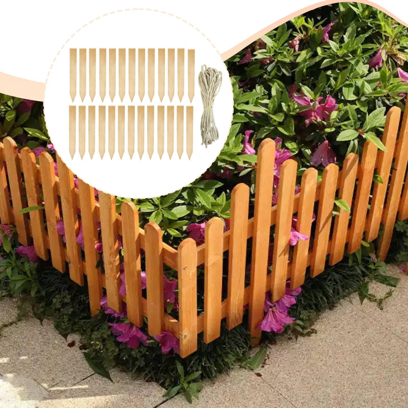Colcolo Lot de 26 piquets de Jardin en Bois de qualité supérieure, faciles à Installer pour délimiter Les de fermes et de Cours, 35cmx3.5cm