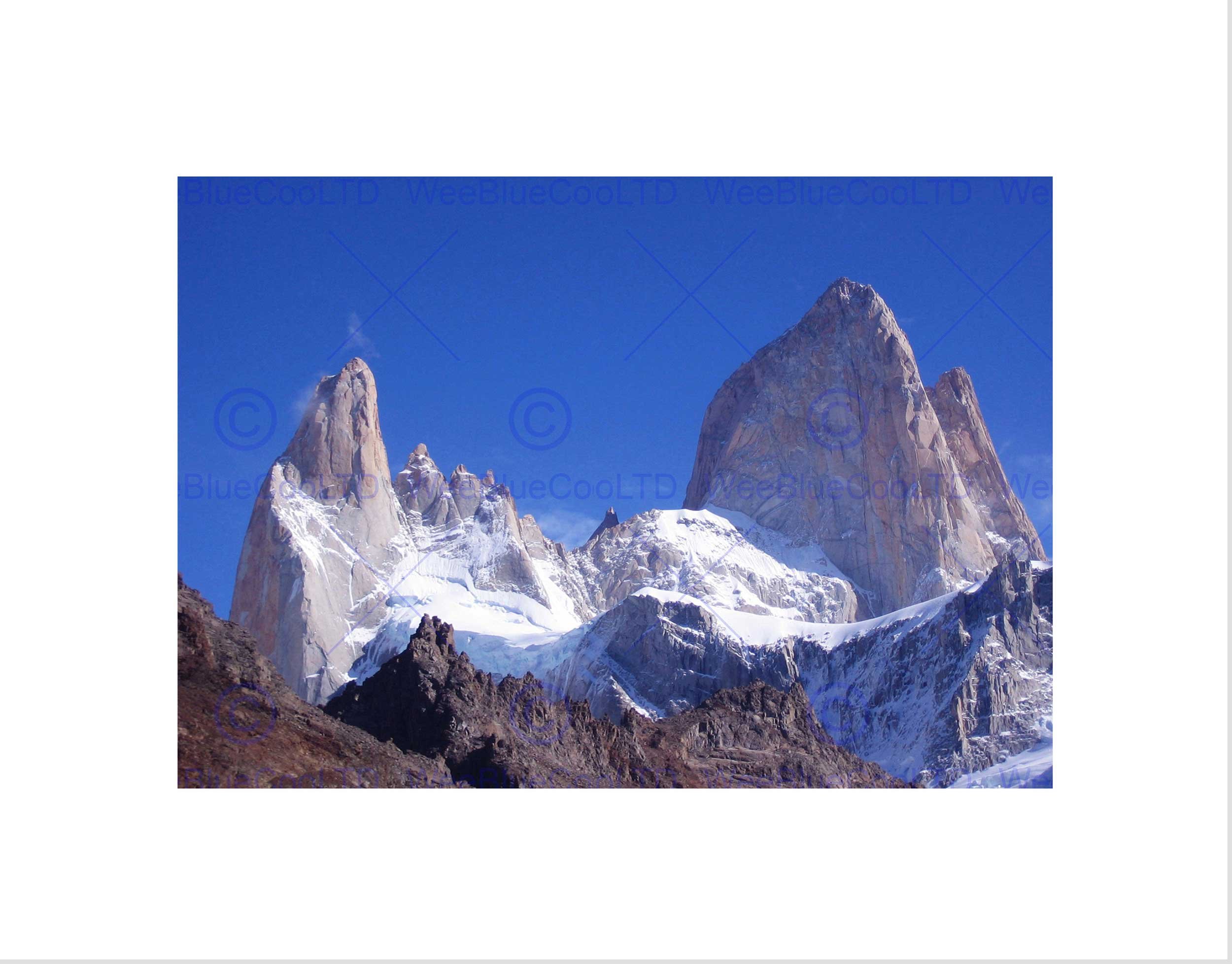 Wee Blue Coo Landscape Fitz Roy Mountain Patagonia Argentina Wall Art Print