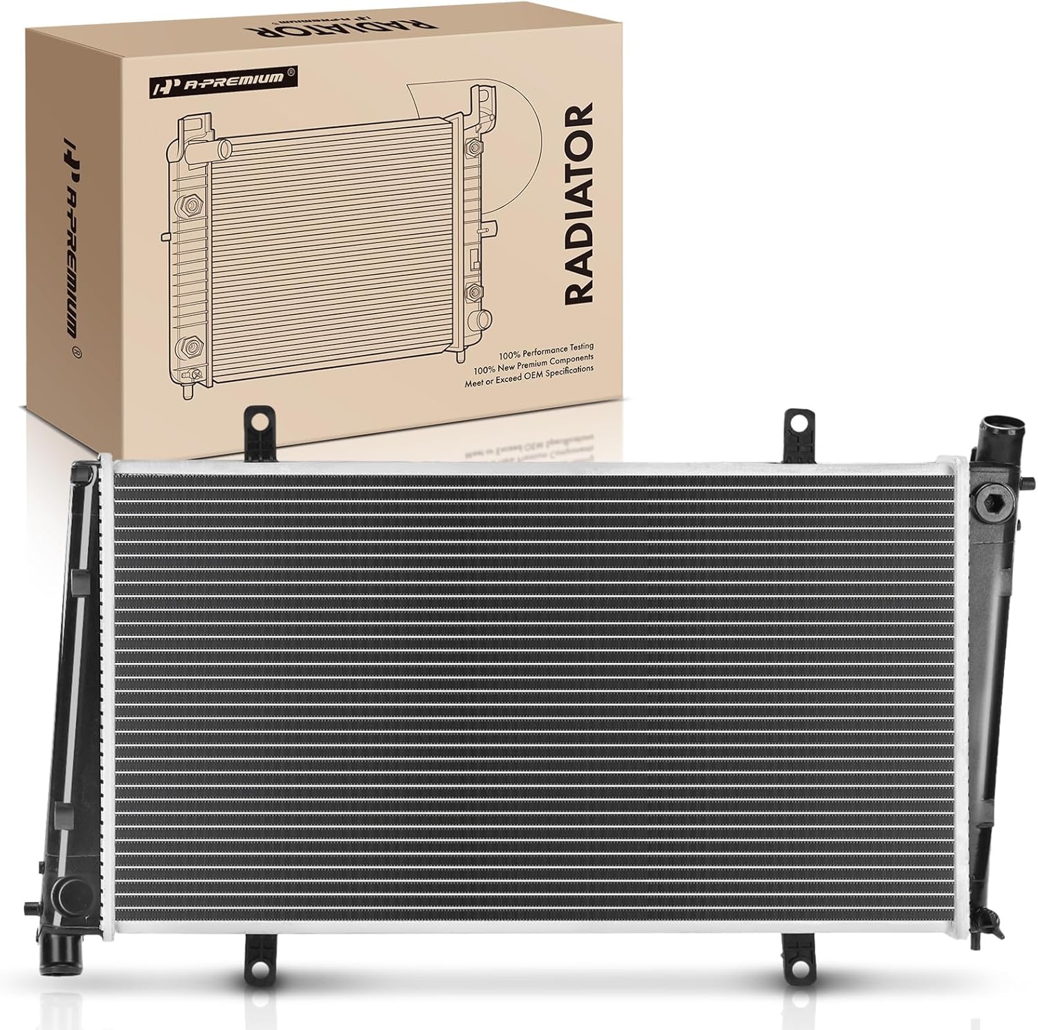 A-Premium Engine Coolant Radiator Compatible with Volvo S40 2000-2004, V40 2000-2004, L4 1.9L, Replace# 86032448, 88602116