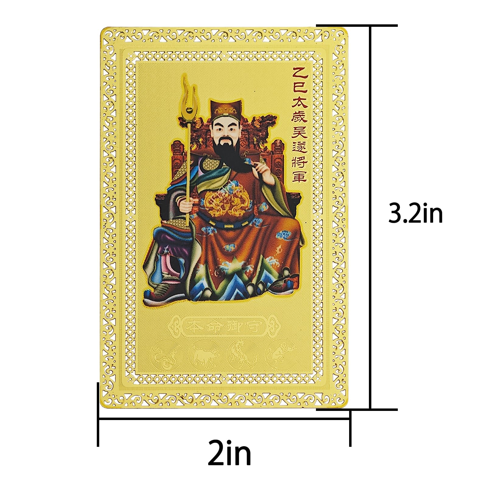 Amuleto d'oro Fengshui Tai Sui per buona fortuna ricchezza Armonia Fengshui Decor W5574