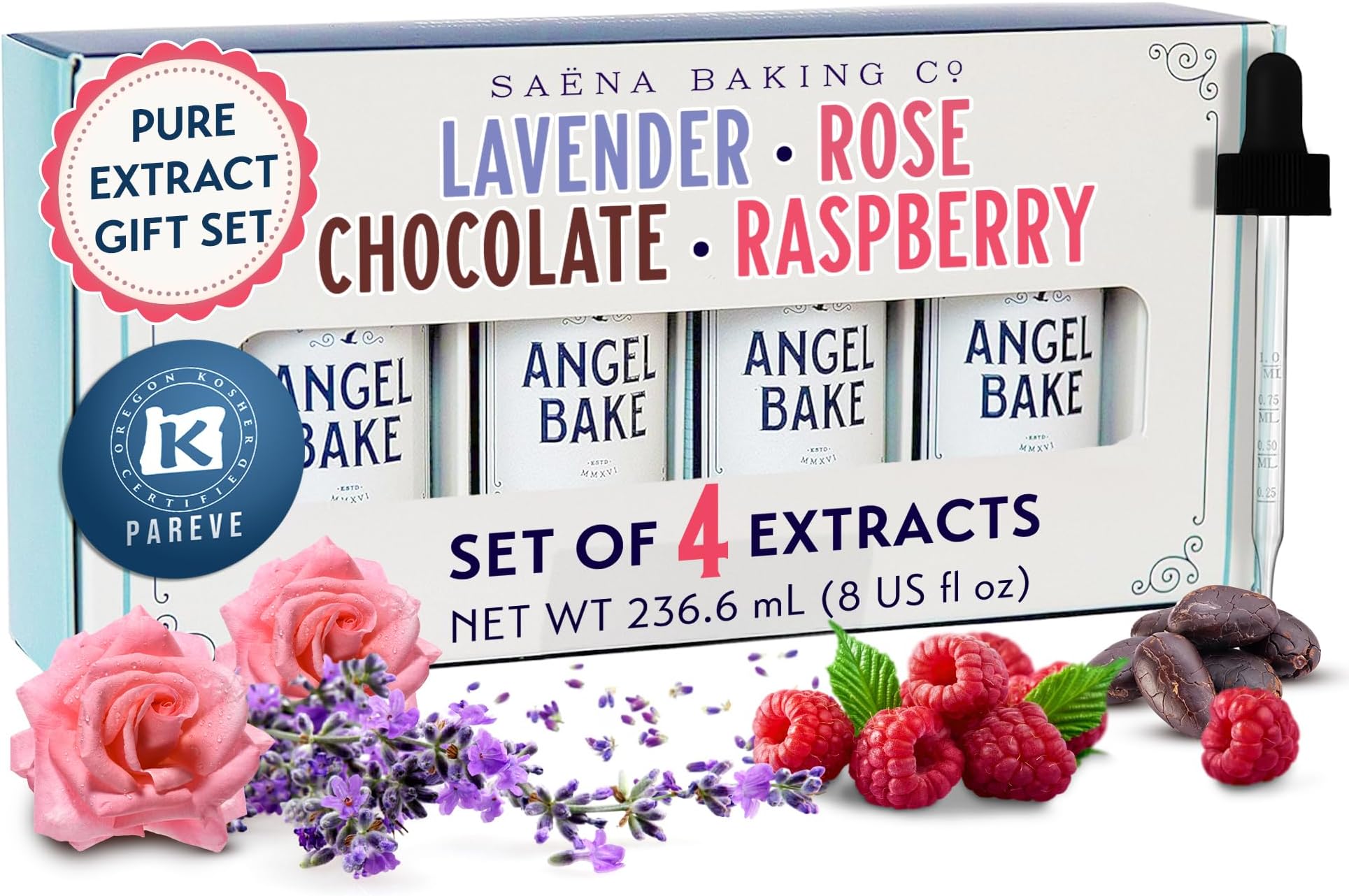 Angel Bake Pure Extract Set For Baking & Mixology - Gift Box