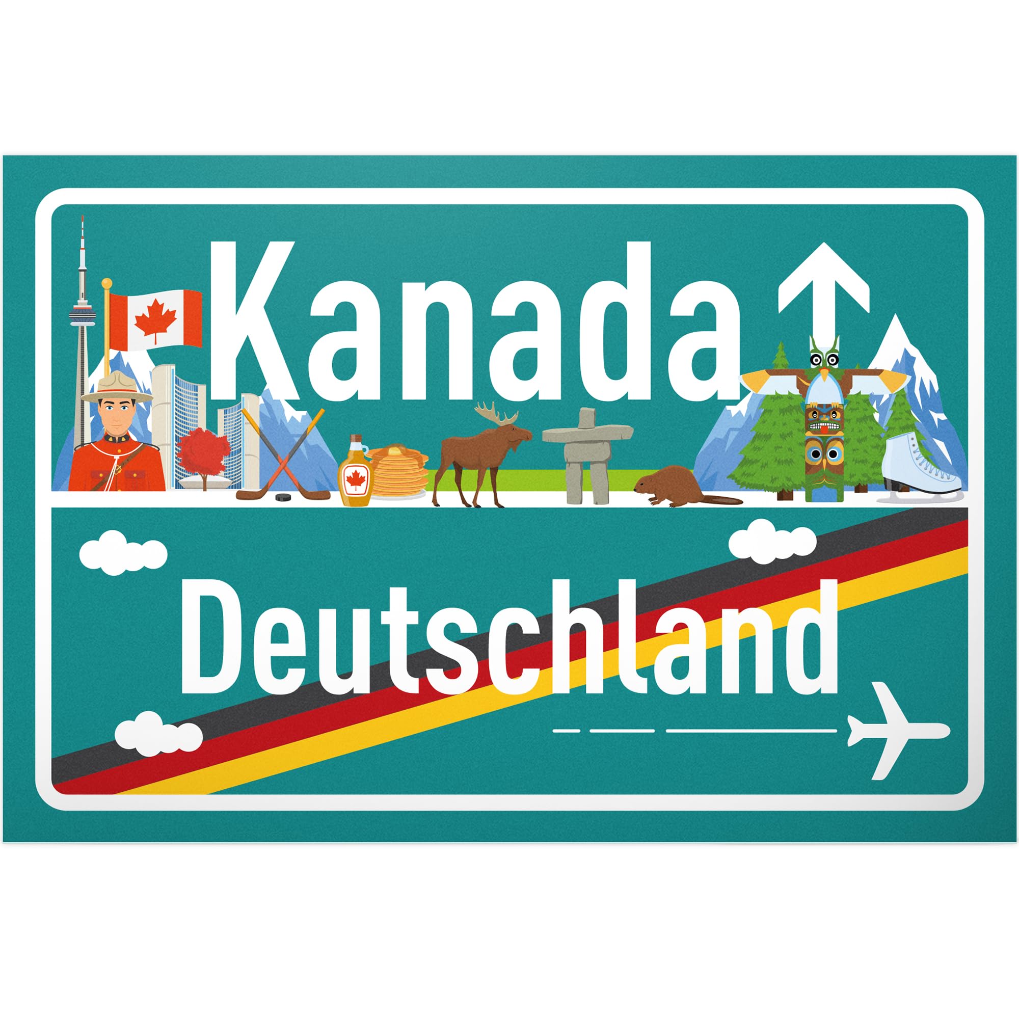 DankeDir! Canada Germany Place Sign, Plastic Sign 30 x 20 cm