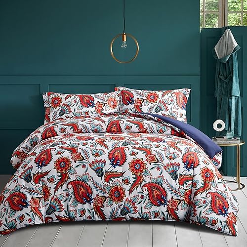 Ikawaapurry Juego de edredón floral tamaño Queen para cama Queen, juego de ropa de cama bohemio de granja, esponjoso, ligero, flores, plantas, para
