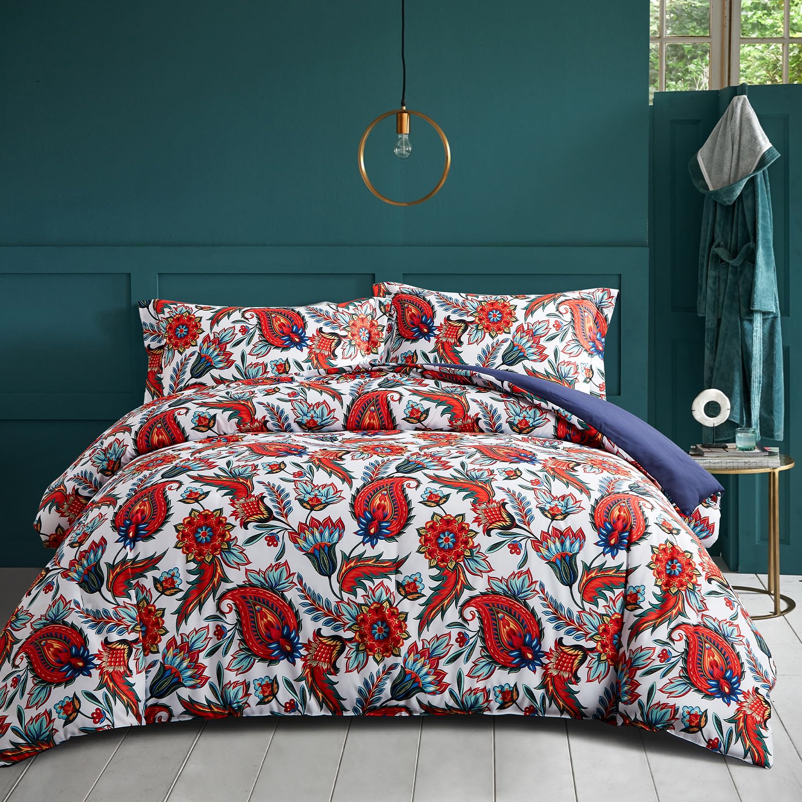 Parure de lit à motif floral de qualité supérieure Ikawaapurry 3 pièces