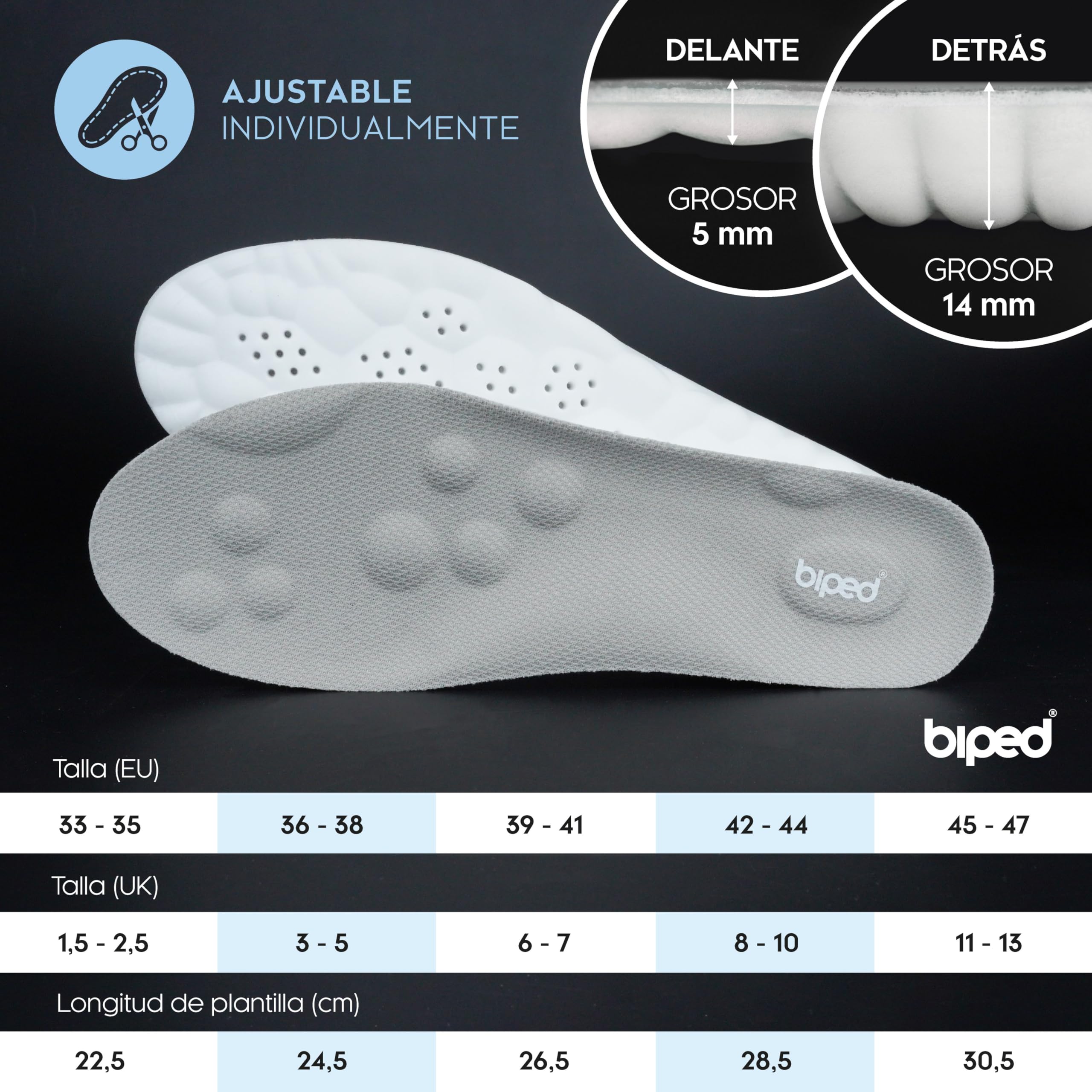 Biped Cloud Plantillas Extra Suaves para Deporte, Uso Diario, Calzado Laboral – Ortopédicas Amortiguadoras con Cojín de Talón