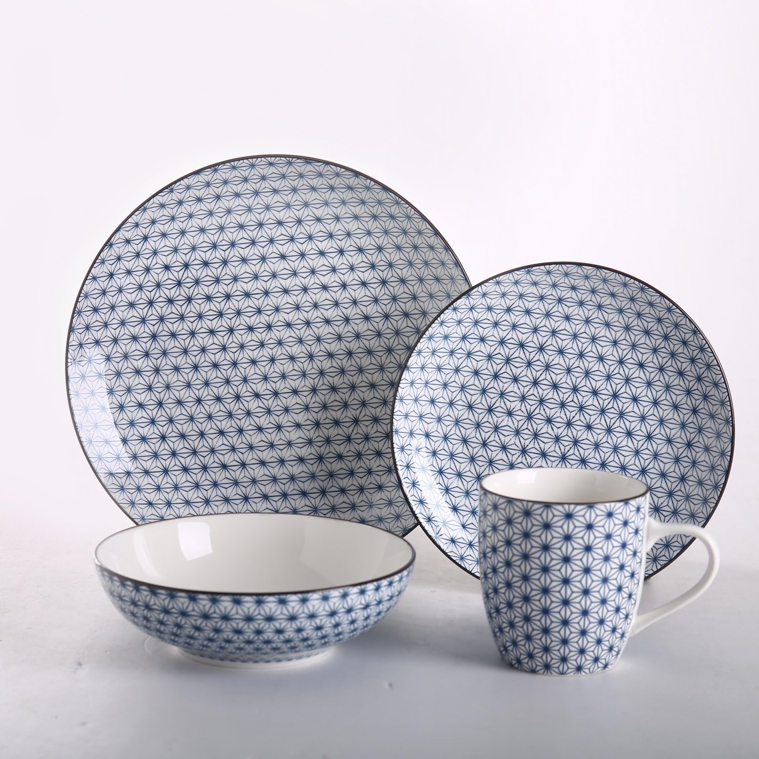 SOLECASA "16Piece/Service for 4" Printed Porcelain