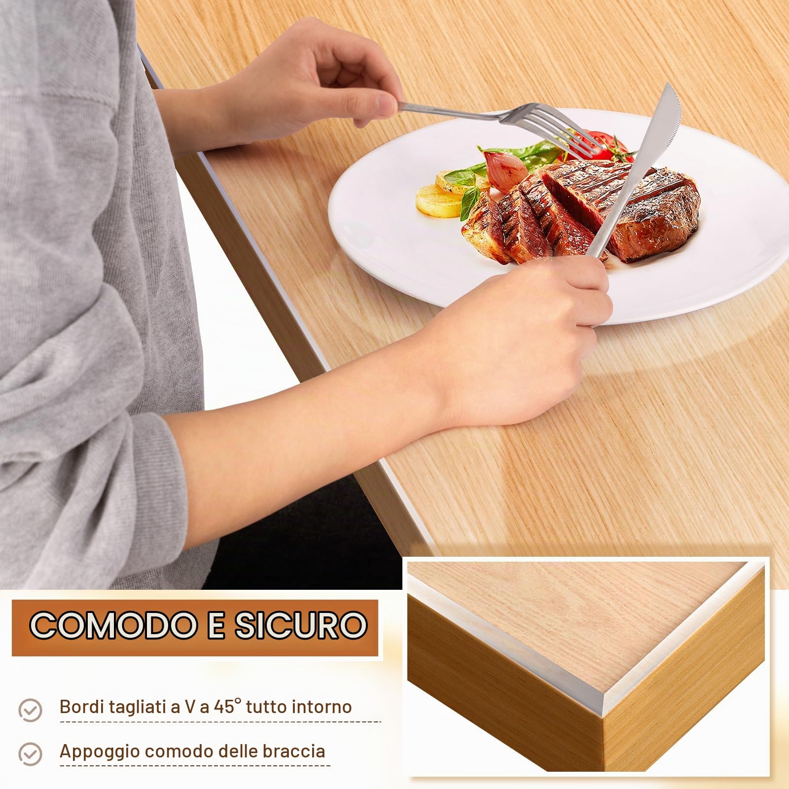WOLTU Tovaglia PVC trasparente bordi smussati, Spessore 2 mm, 90 x 160 cm | Copritavolo rettangolare in PVC, impermeabile, ideale per cucina